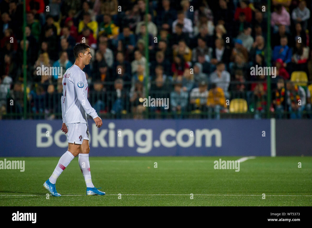 La Lituania, Vilnius - 10 Settembre 2019: Cristiano Ronaldo durante UEFA EURO 2020 il qualificatore tra la Lituania e il Portogallo a LFF Arena. Foto Stock