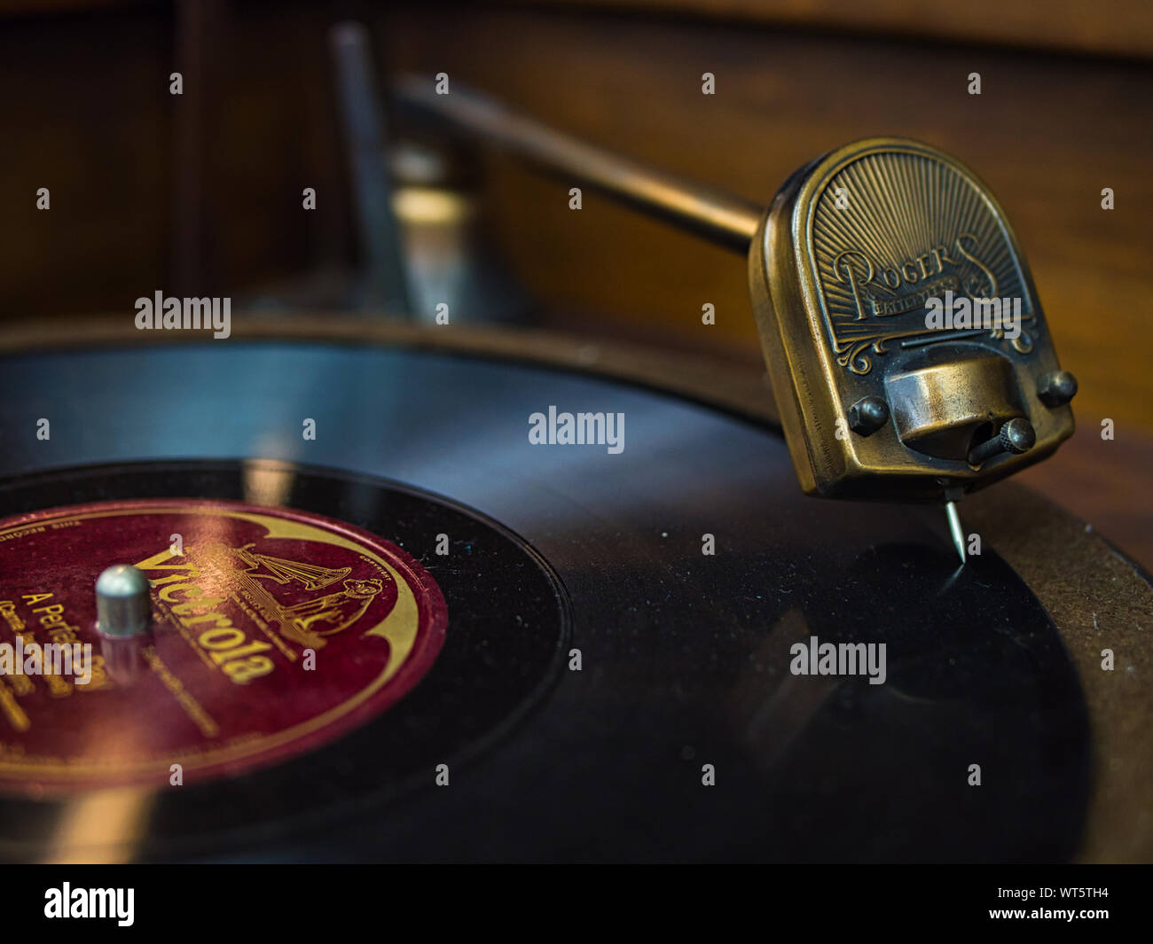 Rogers fonografo tono di dettaglio del braccio Foto Stock
