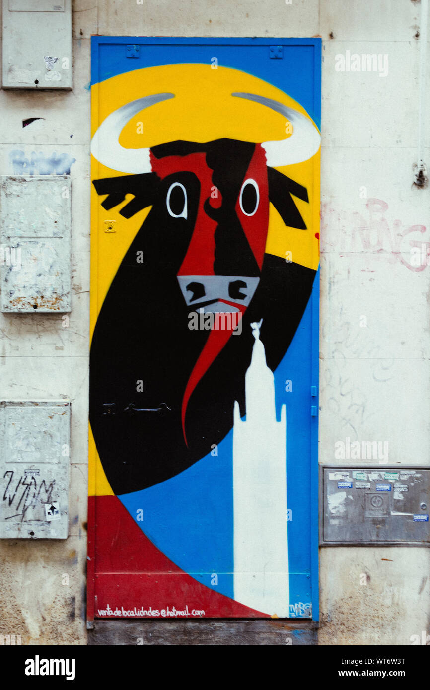 Arte di strada a Siviglia, Spagna Foto Stock