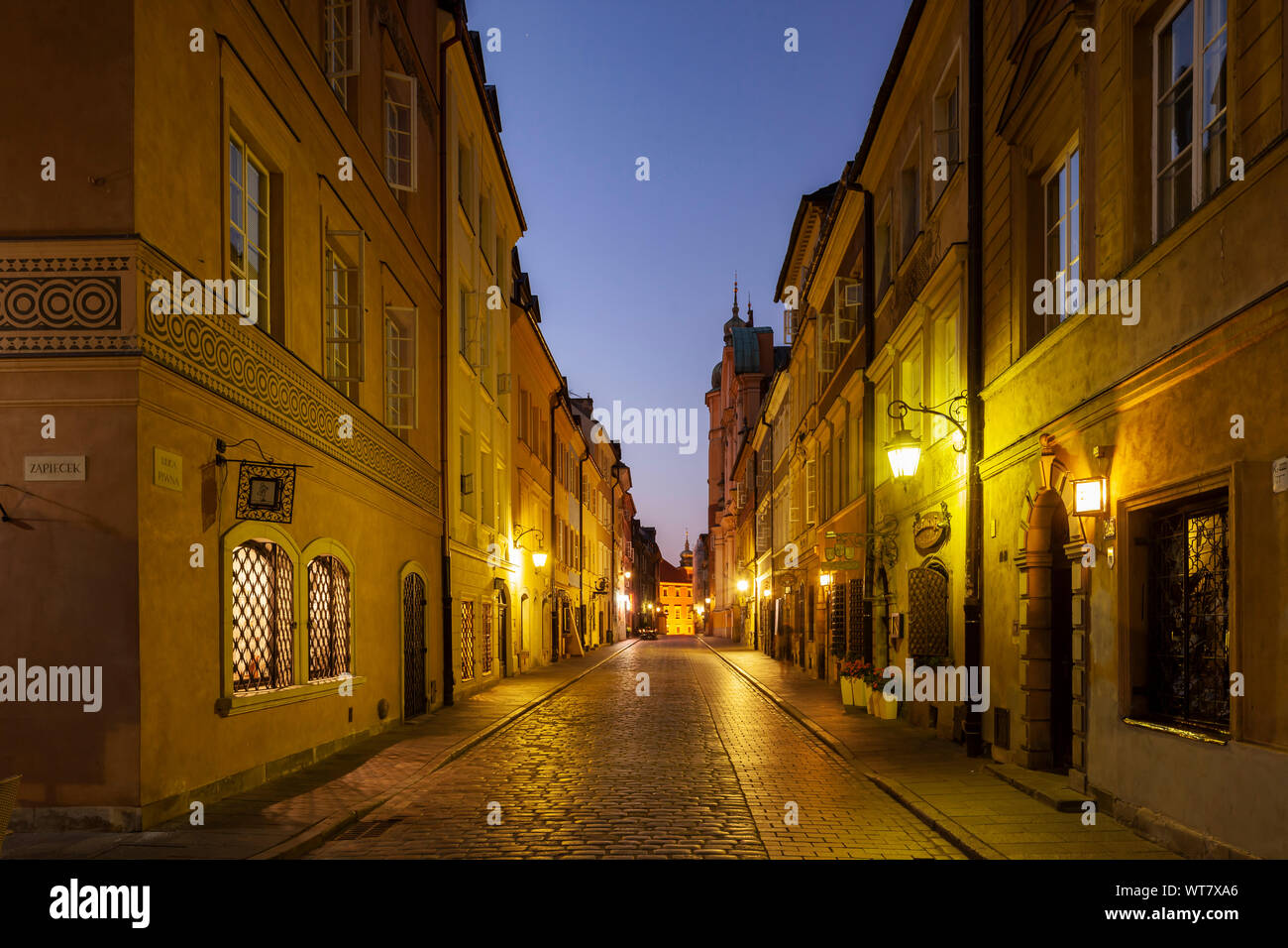 Alba a Varsavia città vecchia, Polonia. Foto Stock