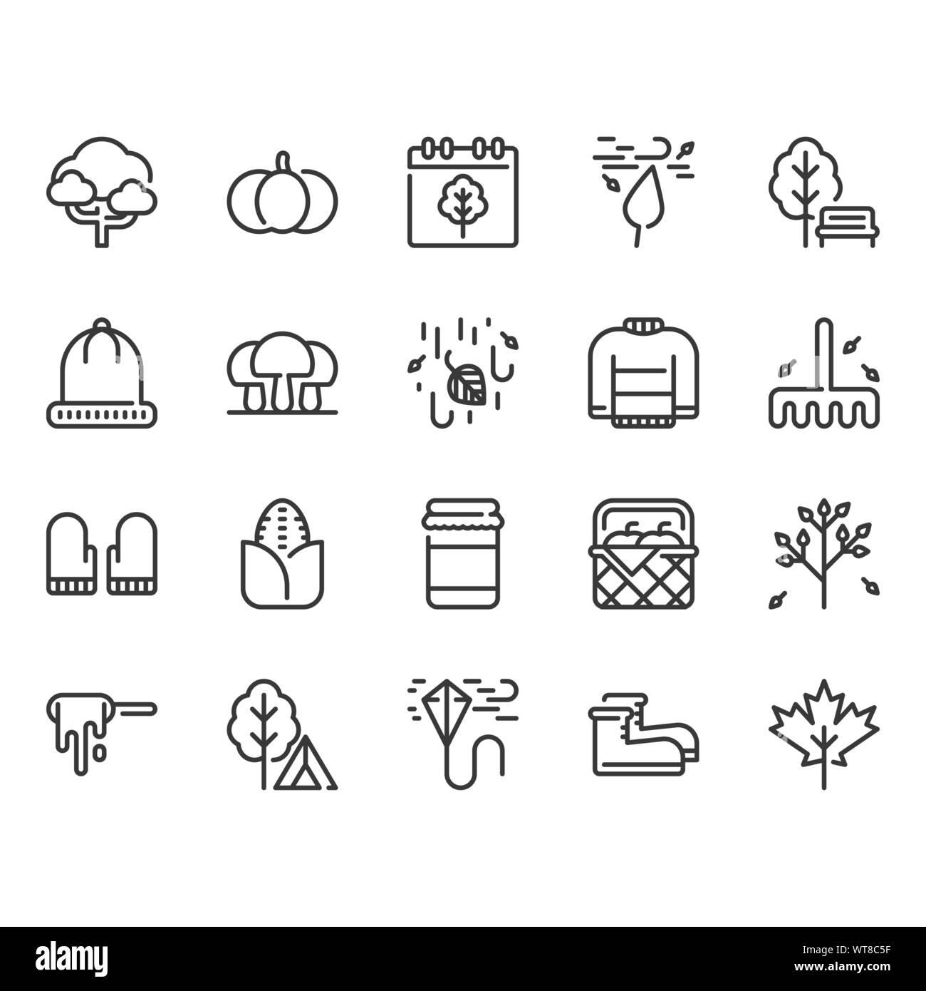 Autunno icon set.illustrazione vettoriale Illustrazione Vettoriale