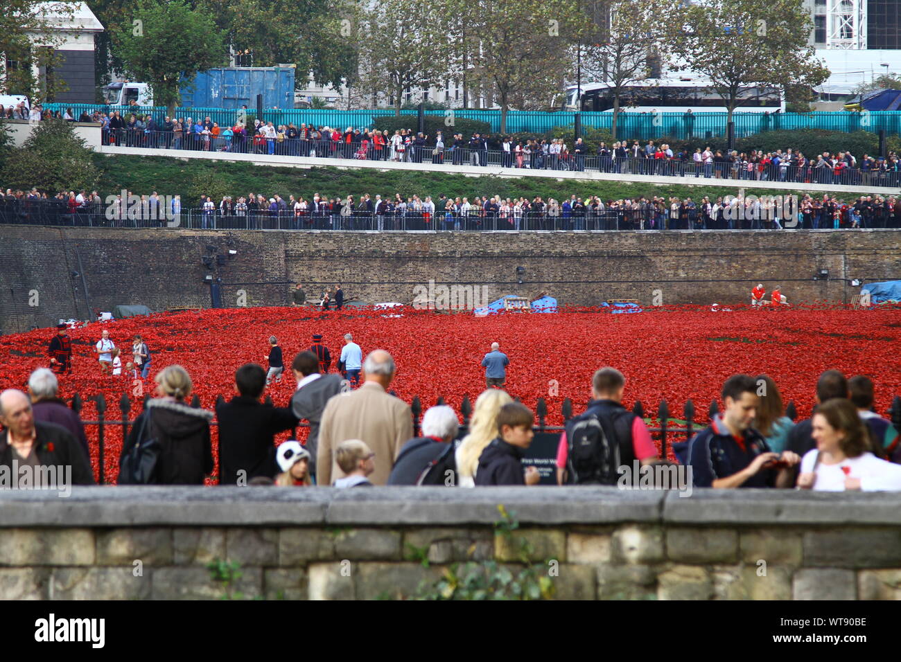 Torre di Londra zona. Immagini di cuore. La gente reale. Commemorazione. Commemorazione dei Caduti. Sito del Patrimonio Mondiale. Città di Londra. TOWER HAMLETS. Luoghi reali. La vita in città. Città frenetica immagine. Avvenimenti. Eventi. Foto Stock