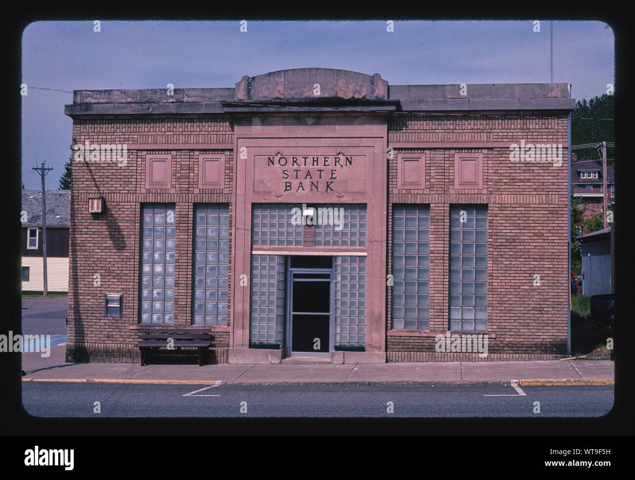 Mellen banca statale, Main Street, Mellen, Wisconsin Foto Stock