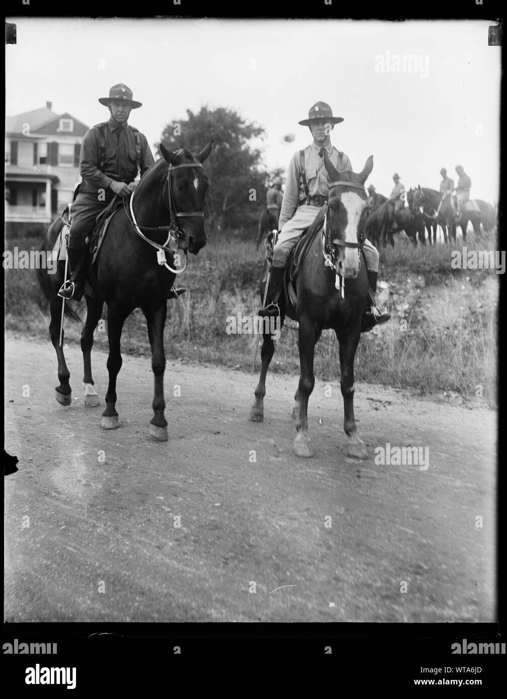 Uomini su cavalli Foto Stock