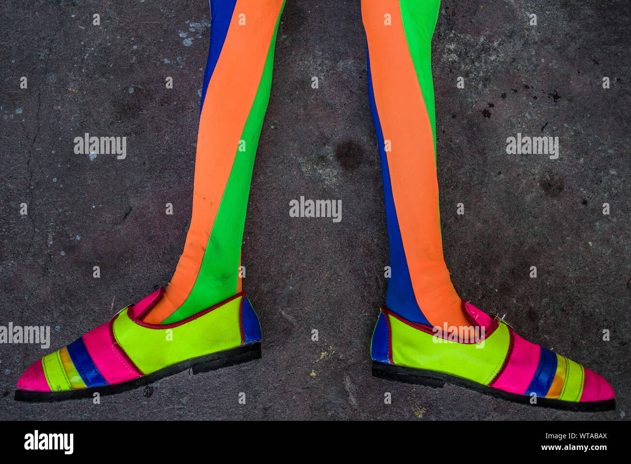 Scarpe colorate e collant di Bate-bola stati nel carnevale di Rio Foto Stock