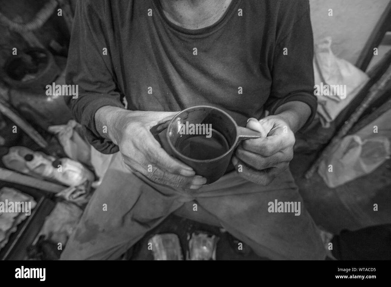 Povero a casa in un casamento del centro di Sao Paulo Foto Stock