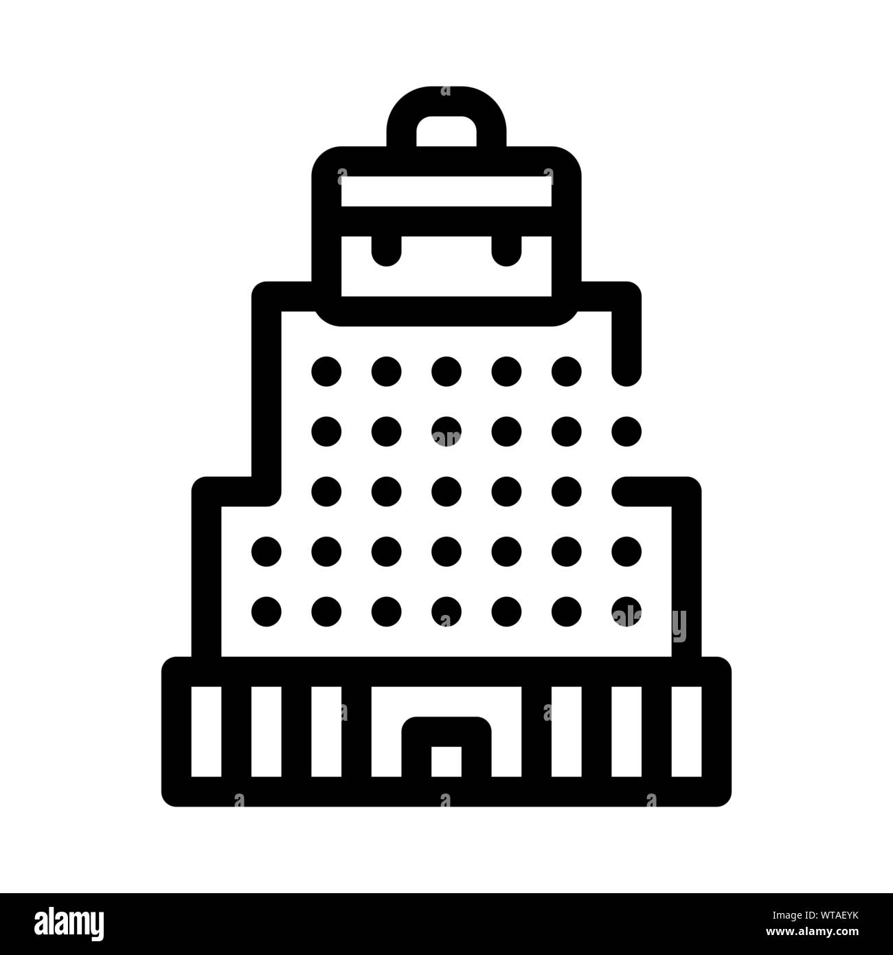 La costruzione di grattacieli del centro Business icona Vettore Illustrazione Vettoriale
