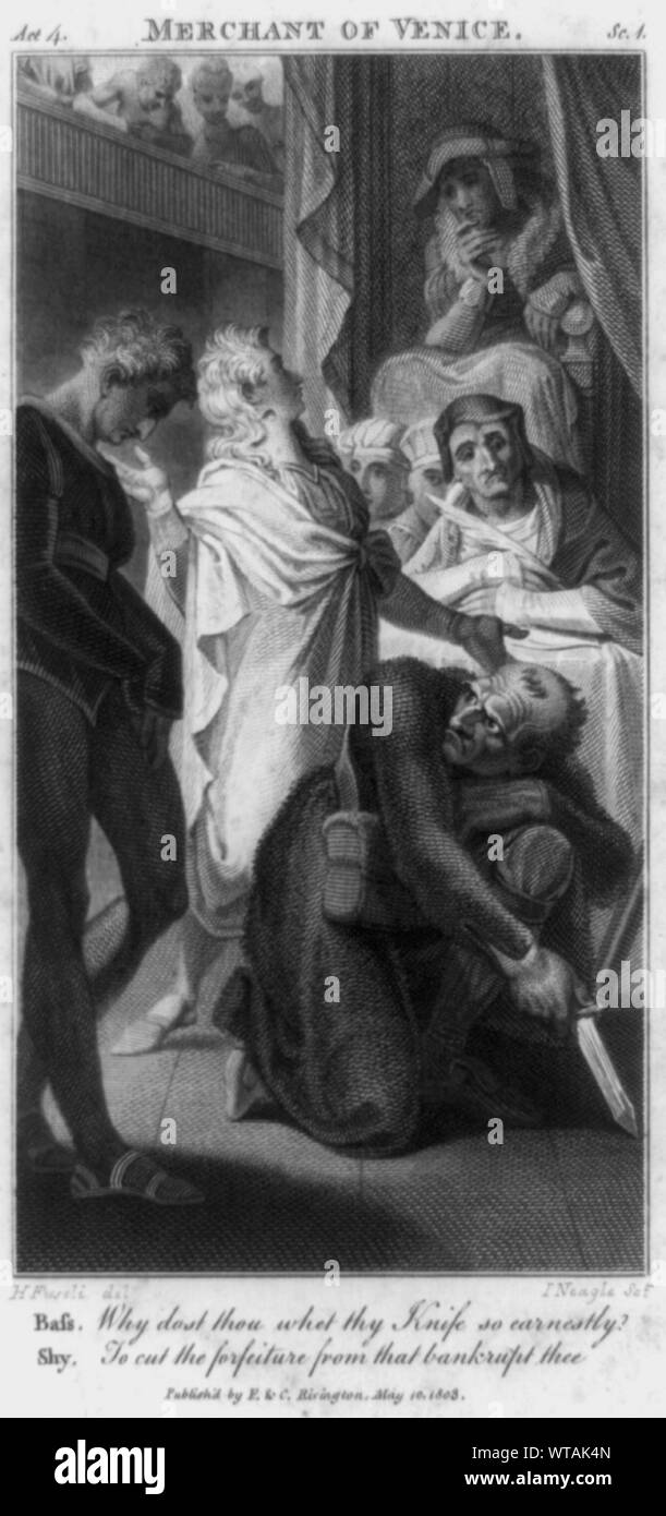 Mercante di Venezia, atto 4, Sc. 4 / H. Fuseli, del. ; I. Neagle, SCT. Foto Stock
