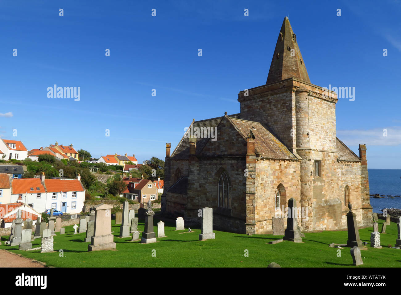 St Monans Chiesa conosciuta come 'Auld Kirk' in Fife villaggio di pescatori con lo stesso nome Foto Stock