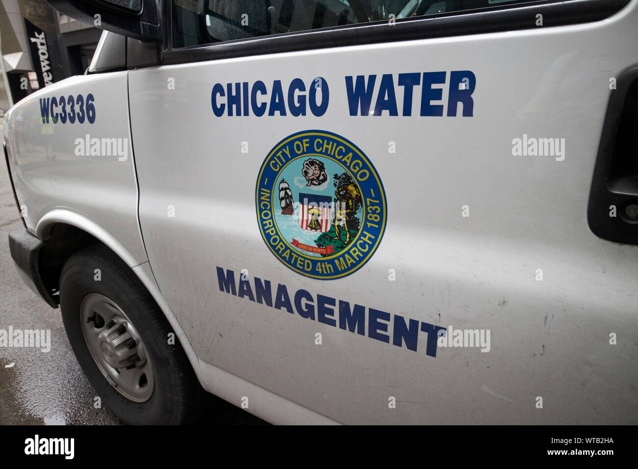 Chicago water management utility vehicle città di Chicago in Illinois USA Foto Stock