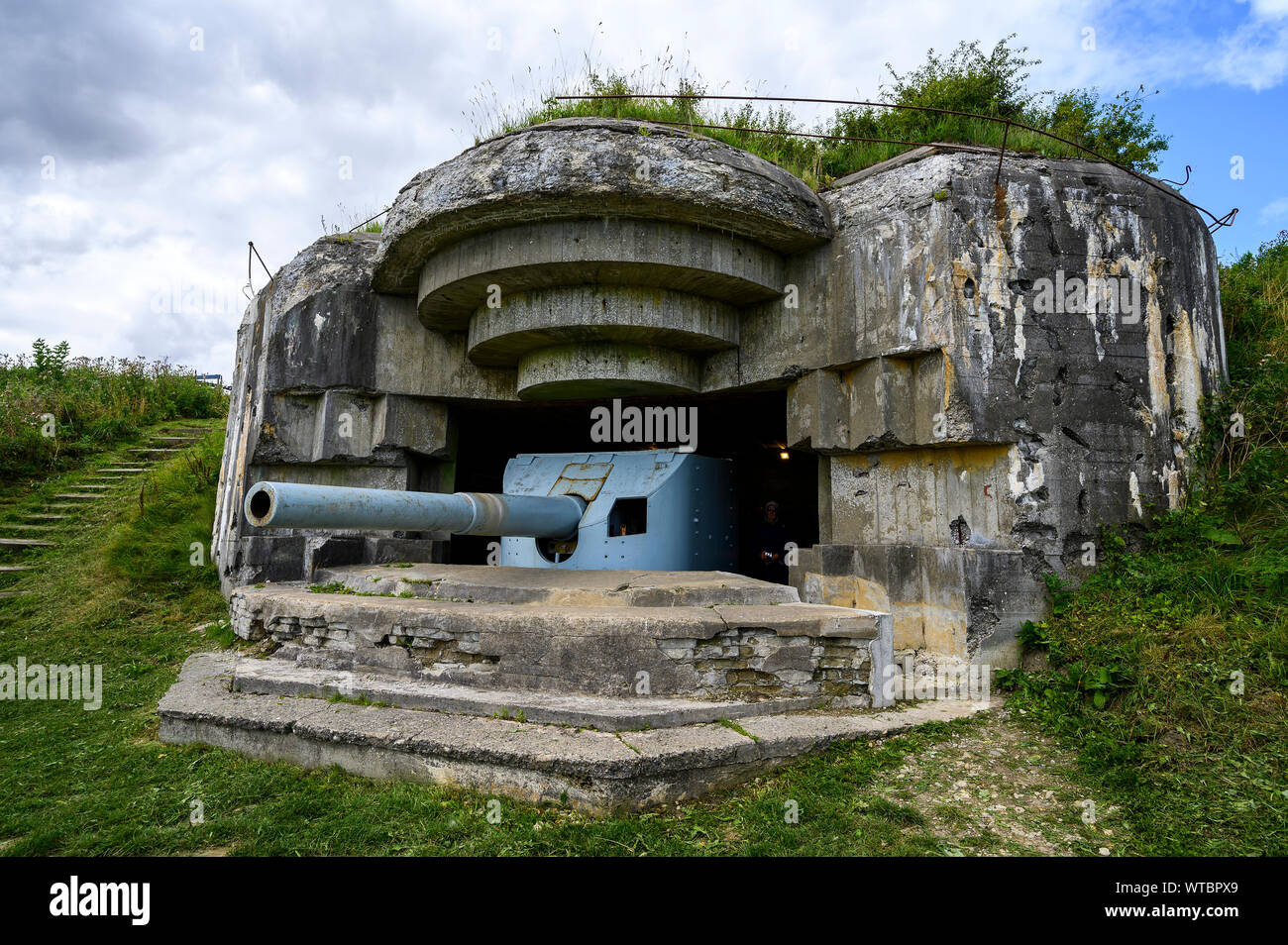 Gun emplacement a Fort Bangsbo Bunkermuseum Foto Stock