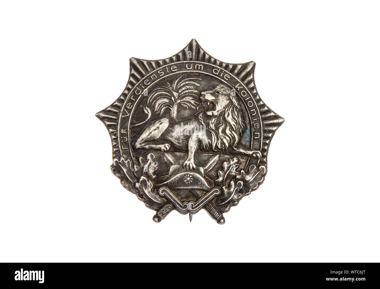 1922 coloniale tedesca organizzazione veterano Badge, argento, contrassegnate come "in memoriam" Foto Stock