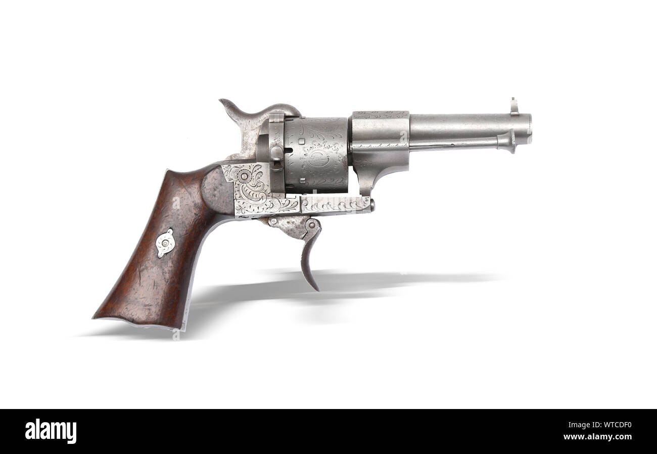 Antique spagnolo 9mm piegatura revolver trigger Foto Stock