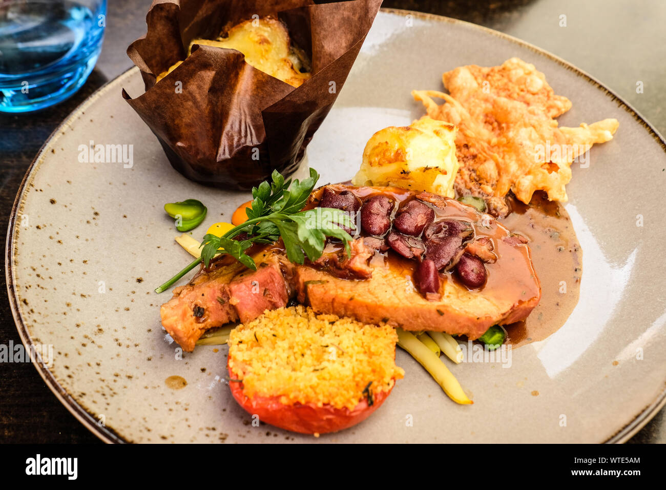 Menu a prezzo fisso nel ristorante Francese in Francia Foto Stock