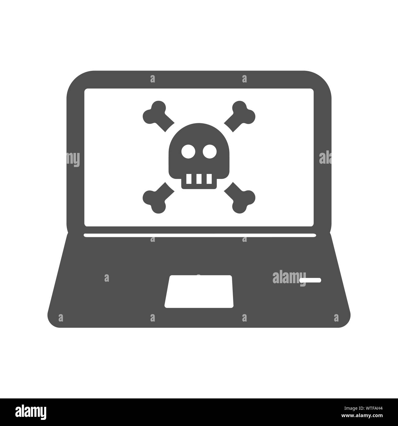 La pirateria informatica, minaccia, icona di virus Illustrazione Vettoriale