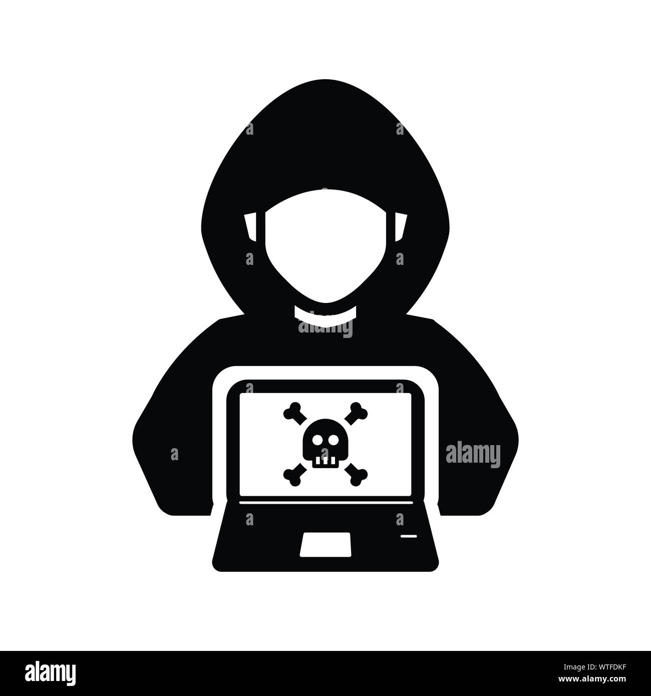 Icona di hacker, la pirateria, la criminalità informatica Illustrazione Vettoriale