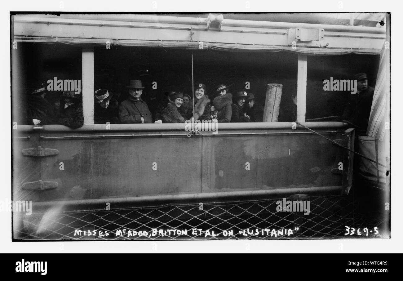 Manca McAdoo, Britton, et. al. sul Lusitania Foto Stock
