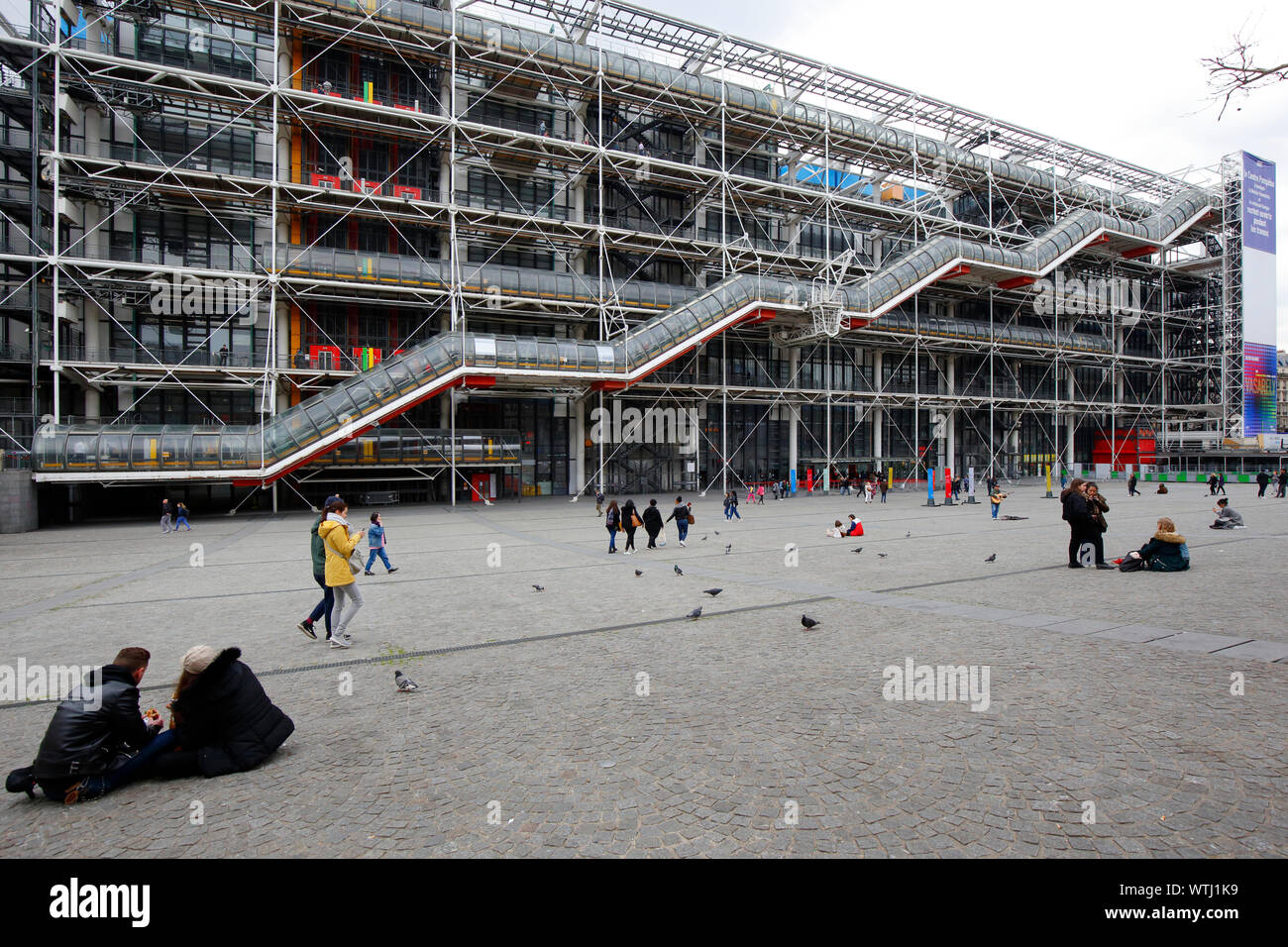Il Centro Pompidou, luogo Georges-Pompidou, Parigi, Francia Foto Stock