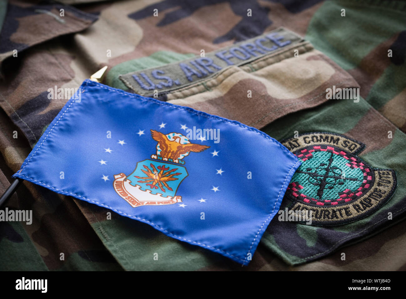 US Air Force uniforme con banner Foto Stock
