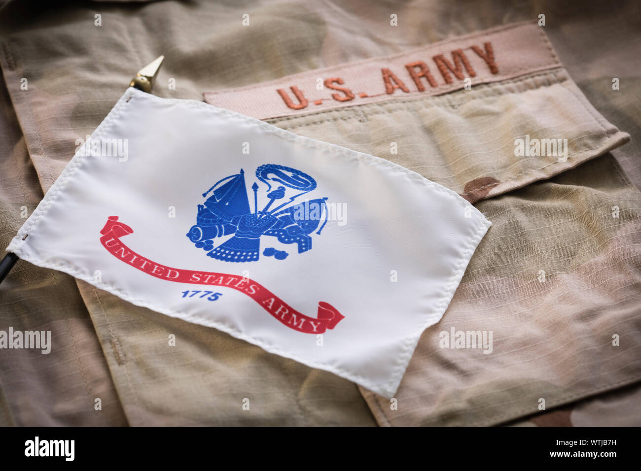 US Army uniforme con banner Foto Stock