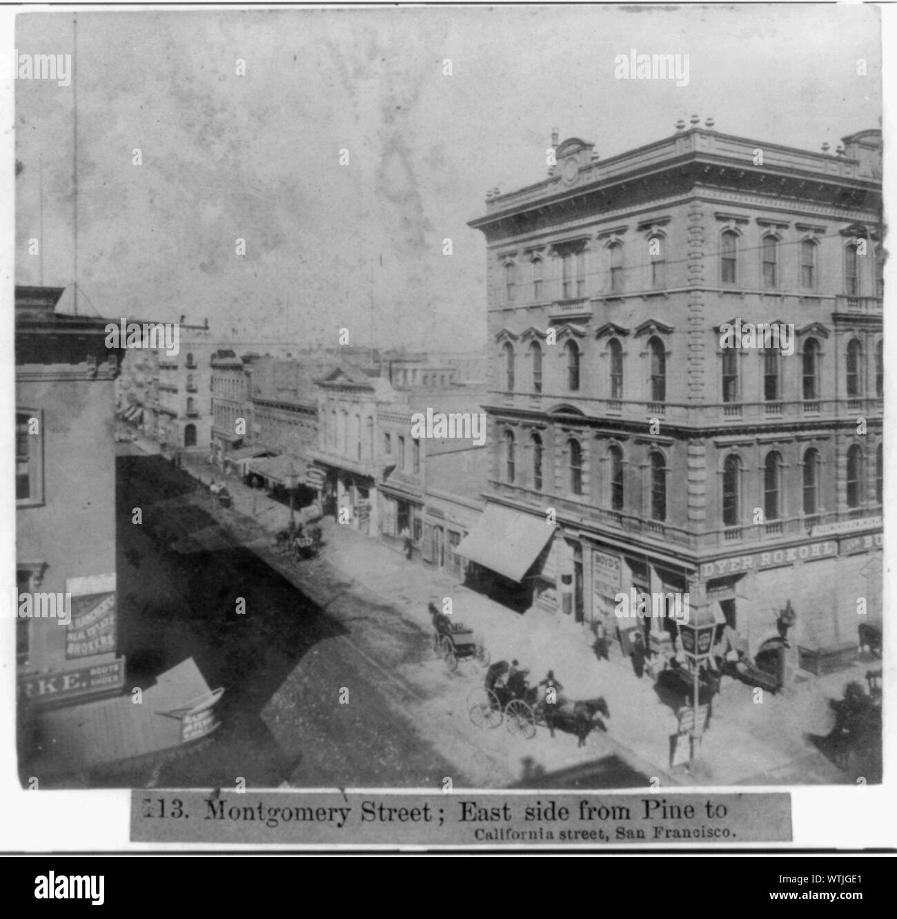 Montgomery Street, East side da Pino per le strade della California, San Francisco Foto Stock