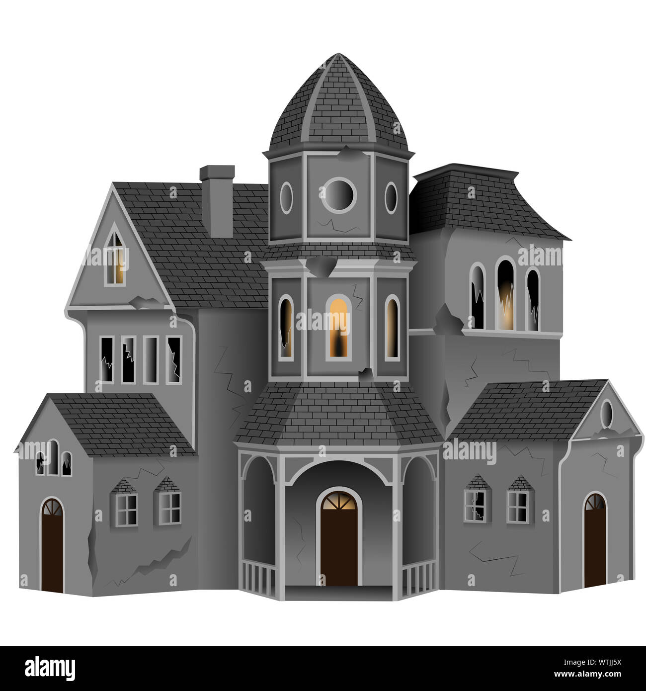 Hallowen creepy house illustrazione Foto Stock