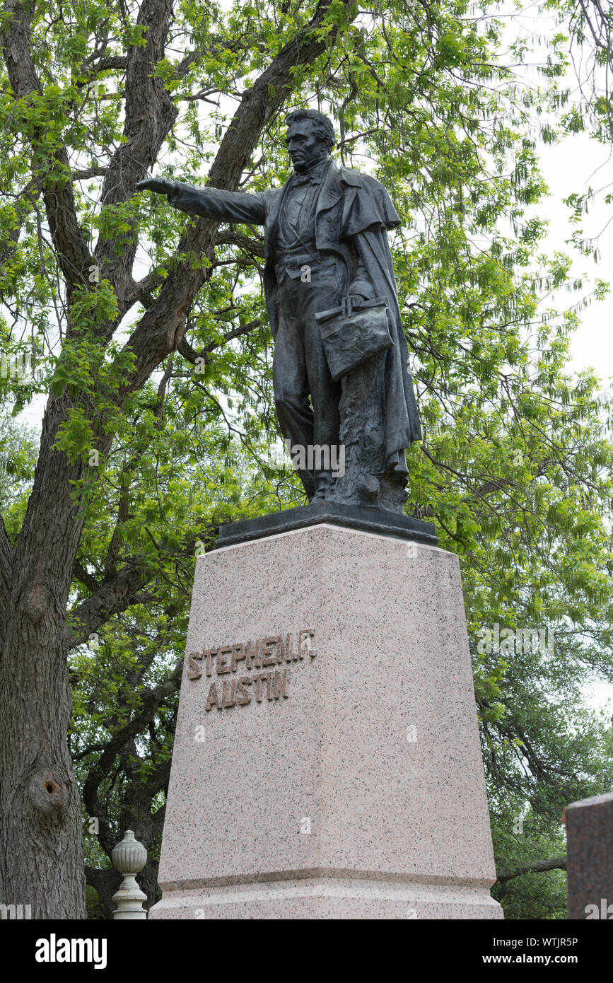 Un monumento sulla tomba di Stephen F. Austin in Texas State cimitero di Austin in Texas Foto Stock