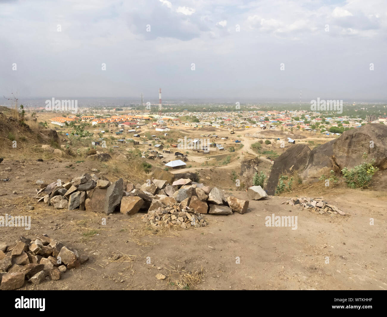 Vista di Juba, sud Sudan dal Jebel Kujur Foto Stock
