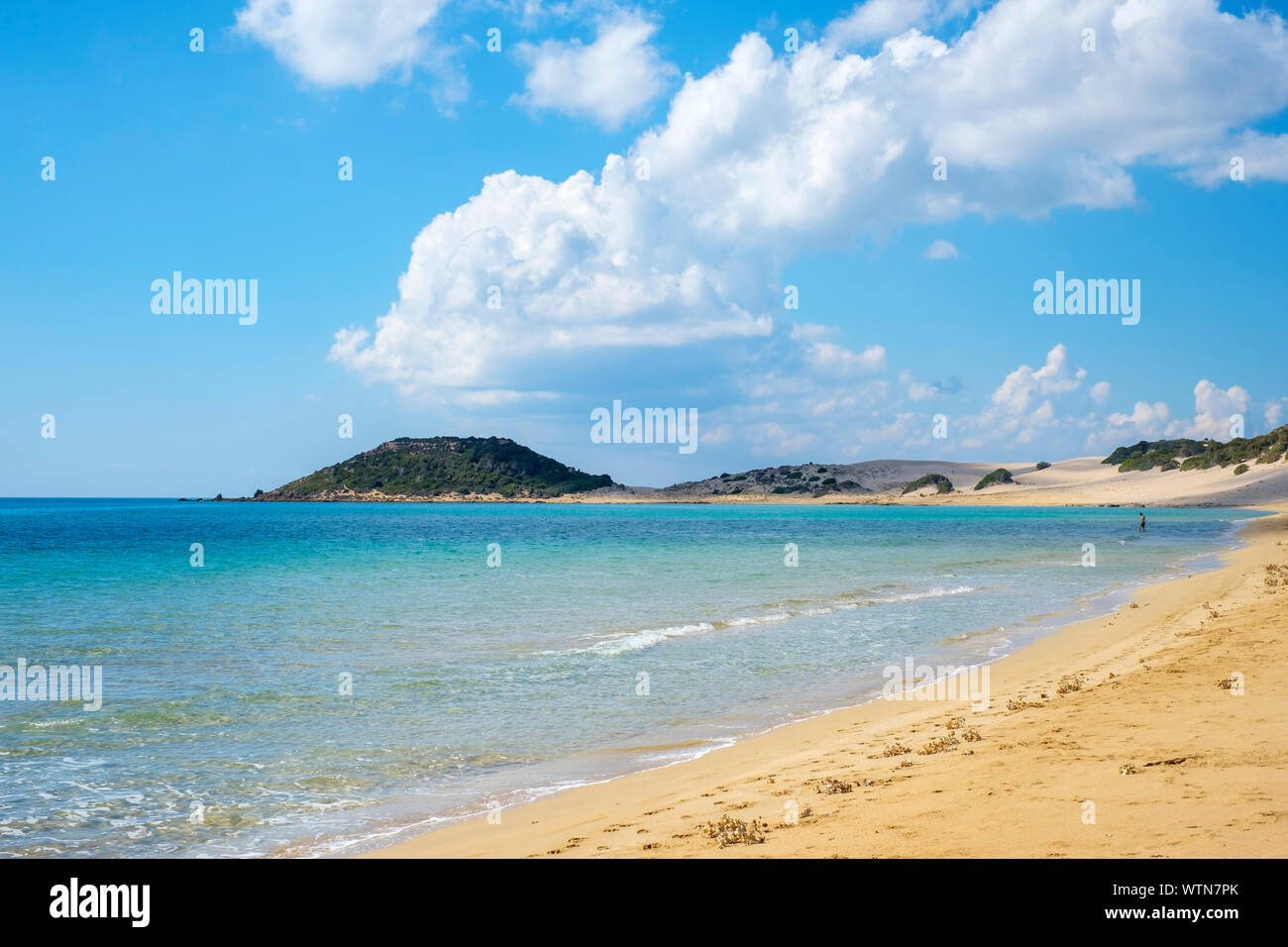Golden Beach sulla penisola di Karpaz, Rizokarpaso (Dipkarpaz), Famagosta (Iskele) Distretto, Cipro (parte settentrionale di Cipro). Foto Stock