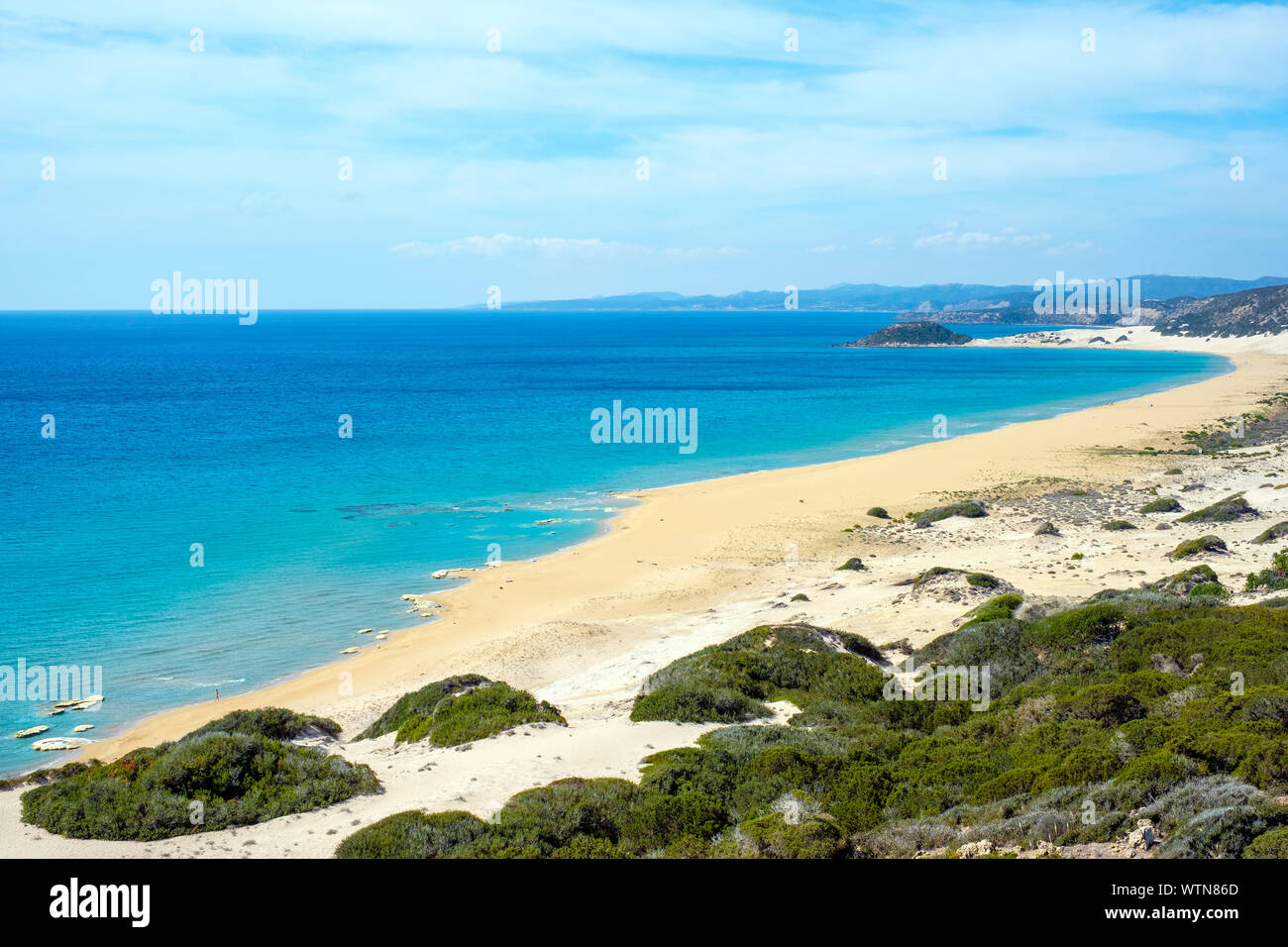 Golden Beach sulla penisola di Karpaz, Rizokarpaso (Dipkarpaz), Famagosta (Iskele) Distretto, Cipro (parte settentrionale di Cipro). Foto Stock