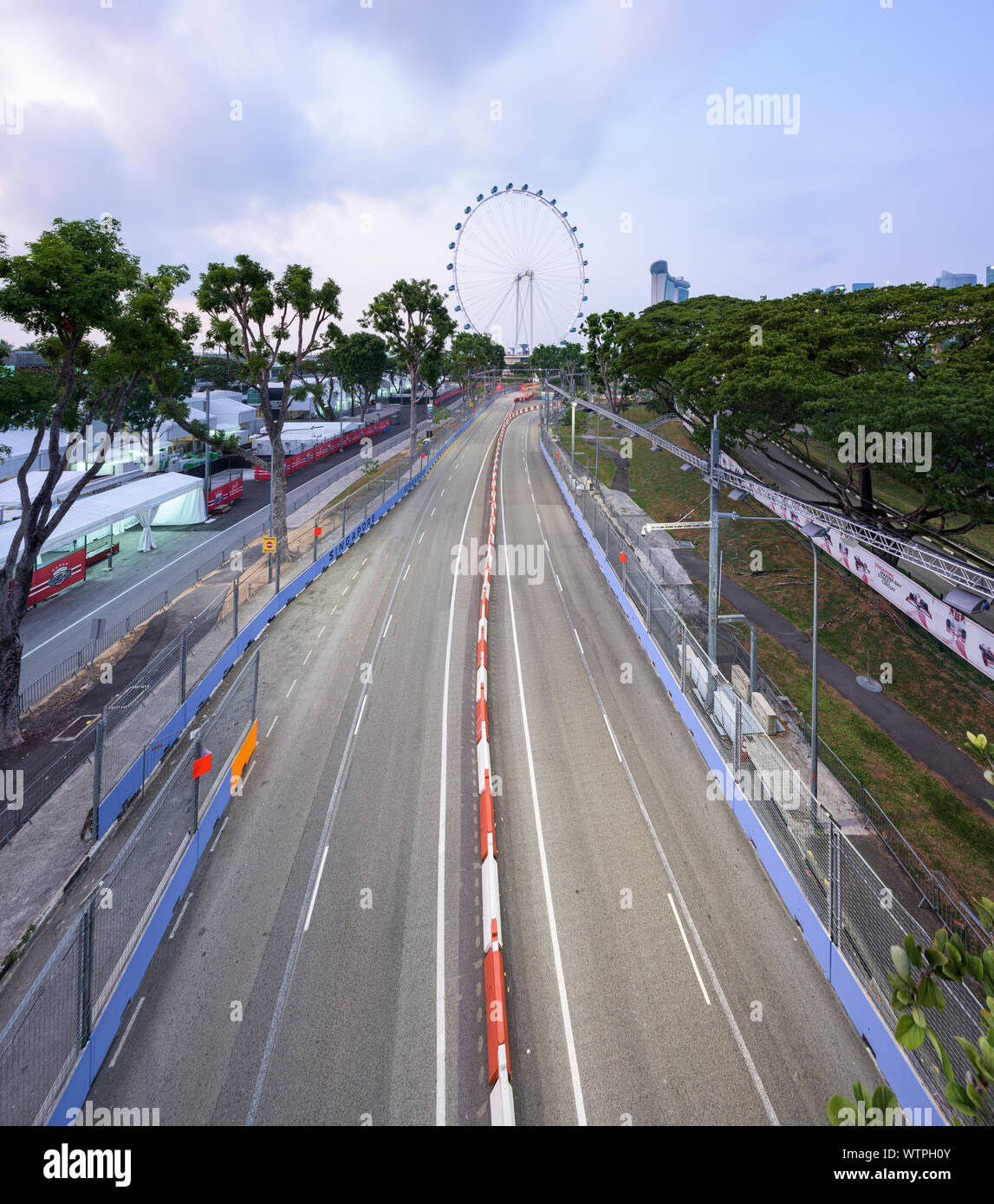 Singapore - 9 SET 2019: il circuito cittadino di Marina Bay è sempre pronto ad accogliere la notte di Singapore gara in Formula One Grand Prix. La pista è passin Foto Stock