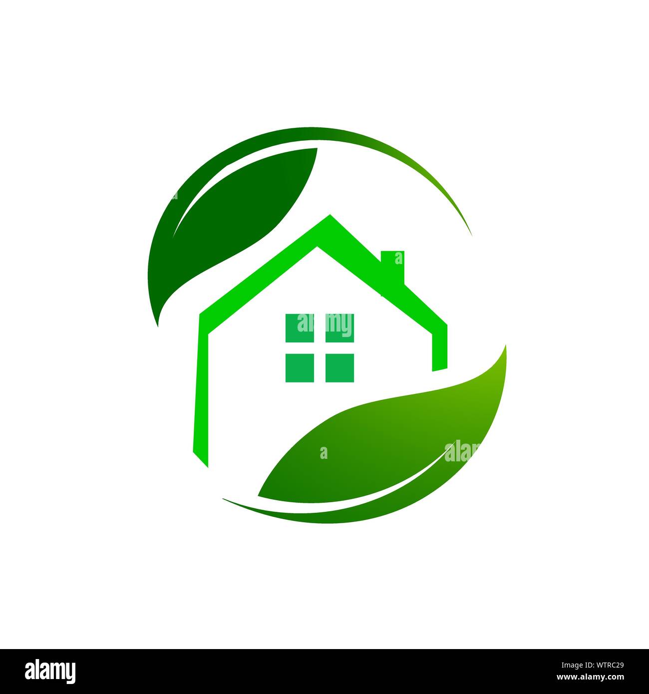 Eco Friendly green building logo illustrazioni vettoriali Illustrazione Vettoriale