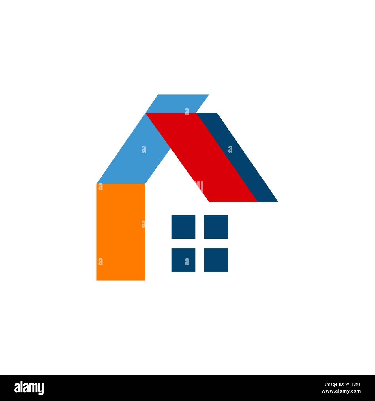Concetto e idea di casa appartamento realty logo design vector home la costruzione dell'edificio simbolo di architettura Illustrazione Vettoriale