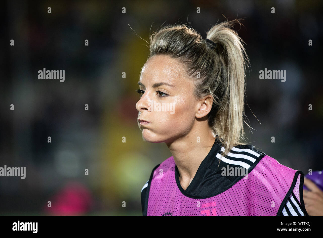 Alessandria, Italia. Undicesimo Sep, 2019. Martina Rosucci della Juventus le donne in azione durante il femminile UEFA Champions League match tra Juventus donne e donne di Barcellona a Stadio Giuseppe Moccagatta su Settembre 11, 2019. Barcellona donne ha vinto 2-0 oltre la Juventus donne in Alessandria, Italia (foto di Alberto Gandolfo/Pacific Stampa) Credito: Pacific Press Agency/Alamy Live News Foto Stock