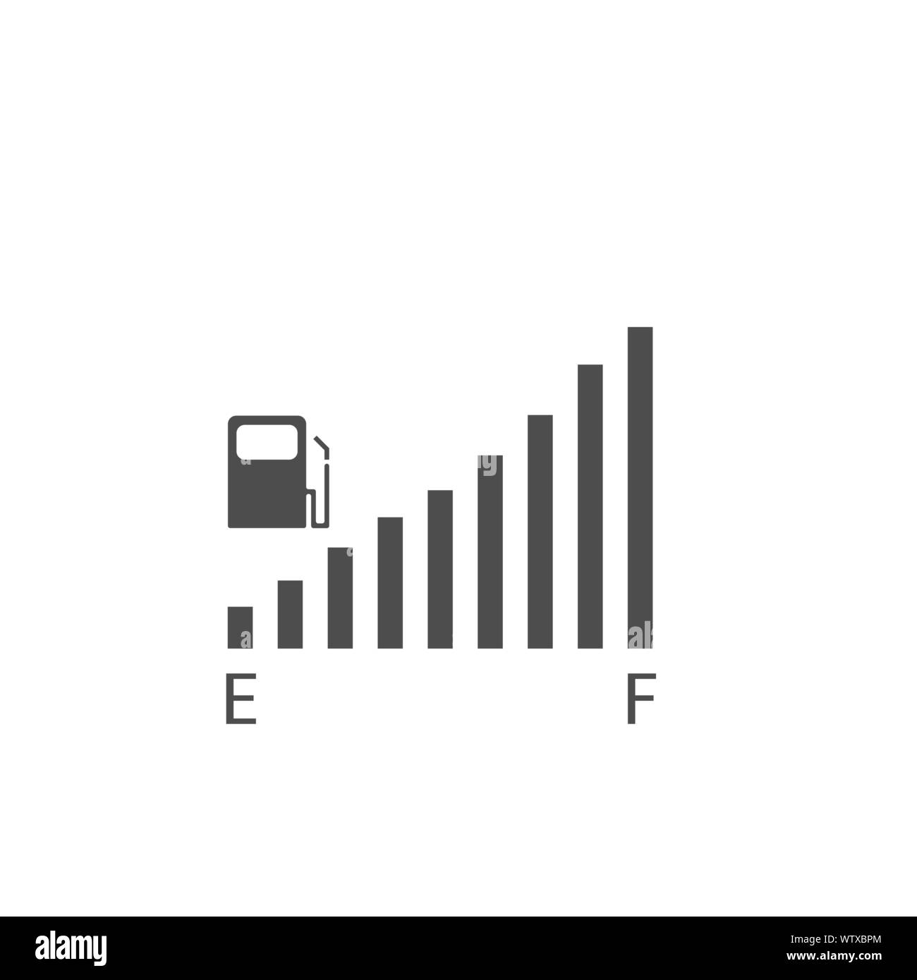 Indicatore del serbatoio carburante. Pieno di carburante metro, vettore Illustrazione Vettoriale