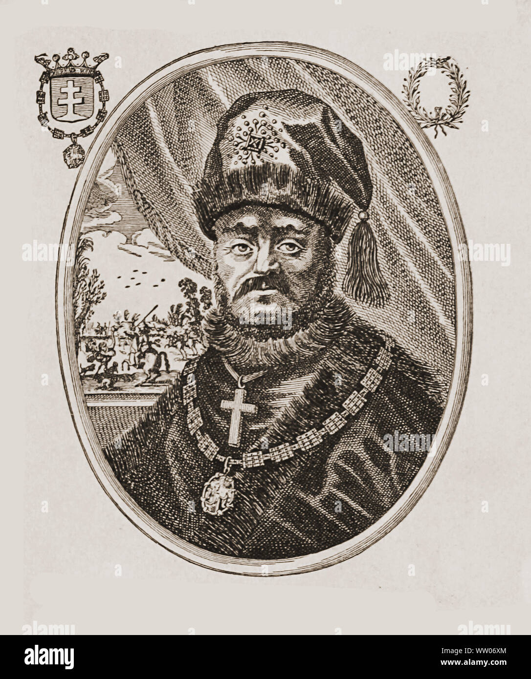 Mikhail Fyodorovich Romanov(1596 - 1645) o Michael mi zar di Russia fondatore della dinastia dei Romanov. Conquista la maggior parte della Siberia con l'aiuto dell'Cossaks, il suo regno esteso alla Russia di l'Oceano Pacifico Foto Stock