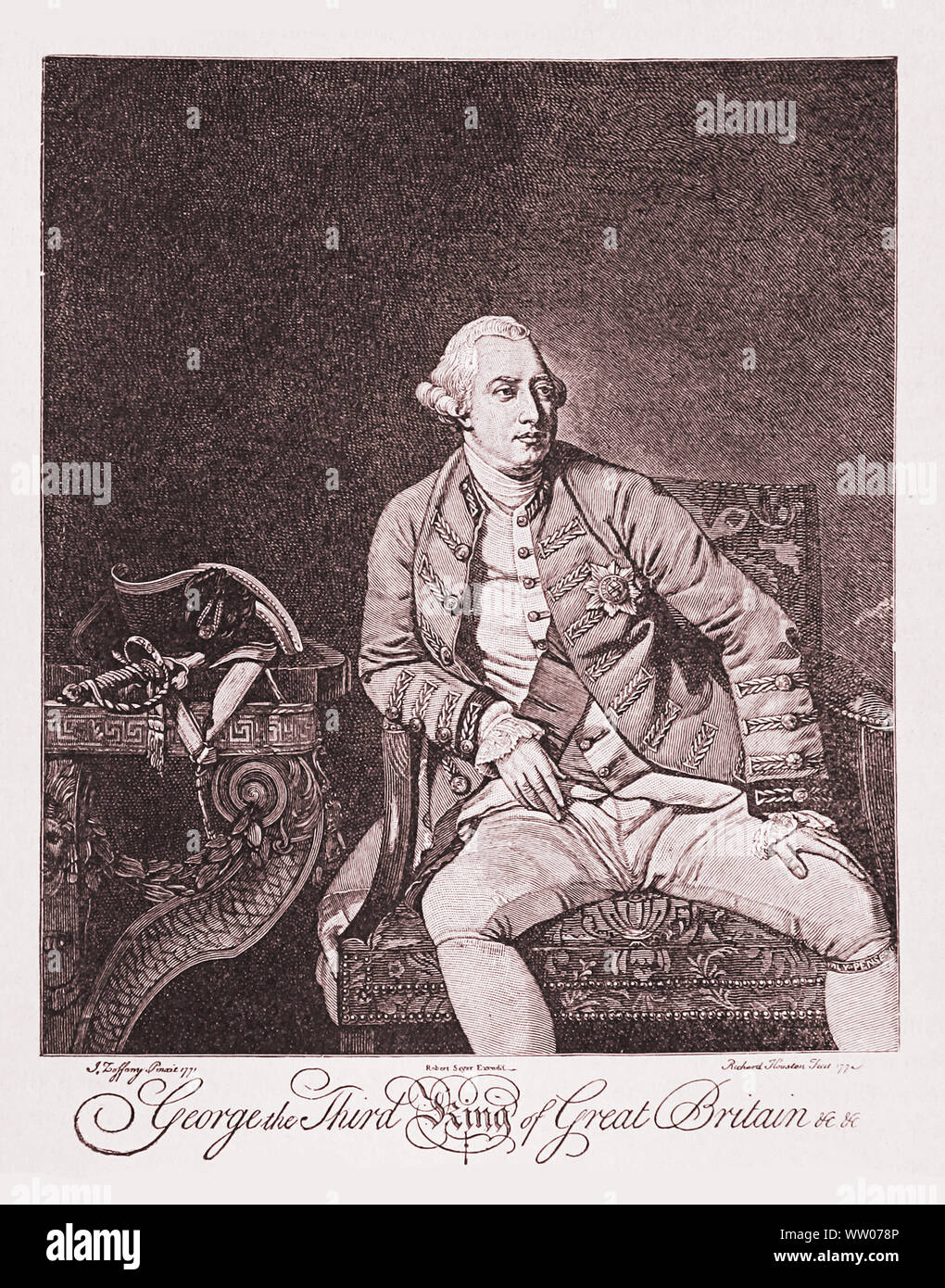 Giorgio III del Regno Unito (1738 - 1820) il terzo monarca britannico della casa di Hannover, sotto il suo regno Napoleone fu sconfitta nella battaglia di Waterloo Foto Stock