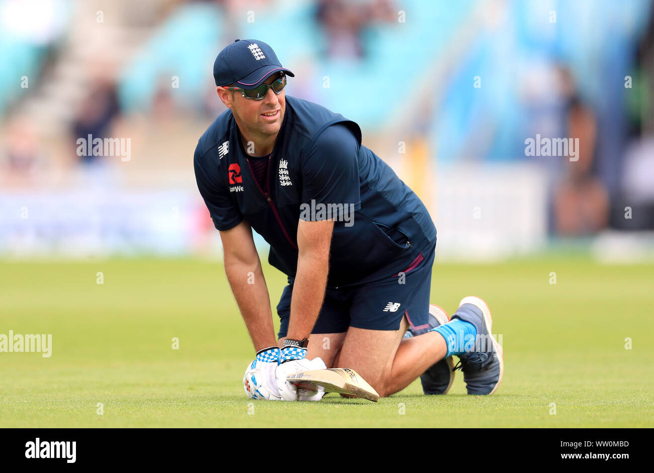 Inghilterra coach Marcus Trescothick durante il primo giorno della quinta prova corrisponde al ovale, Londra. Foto Stock