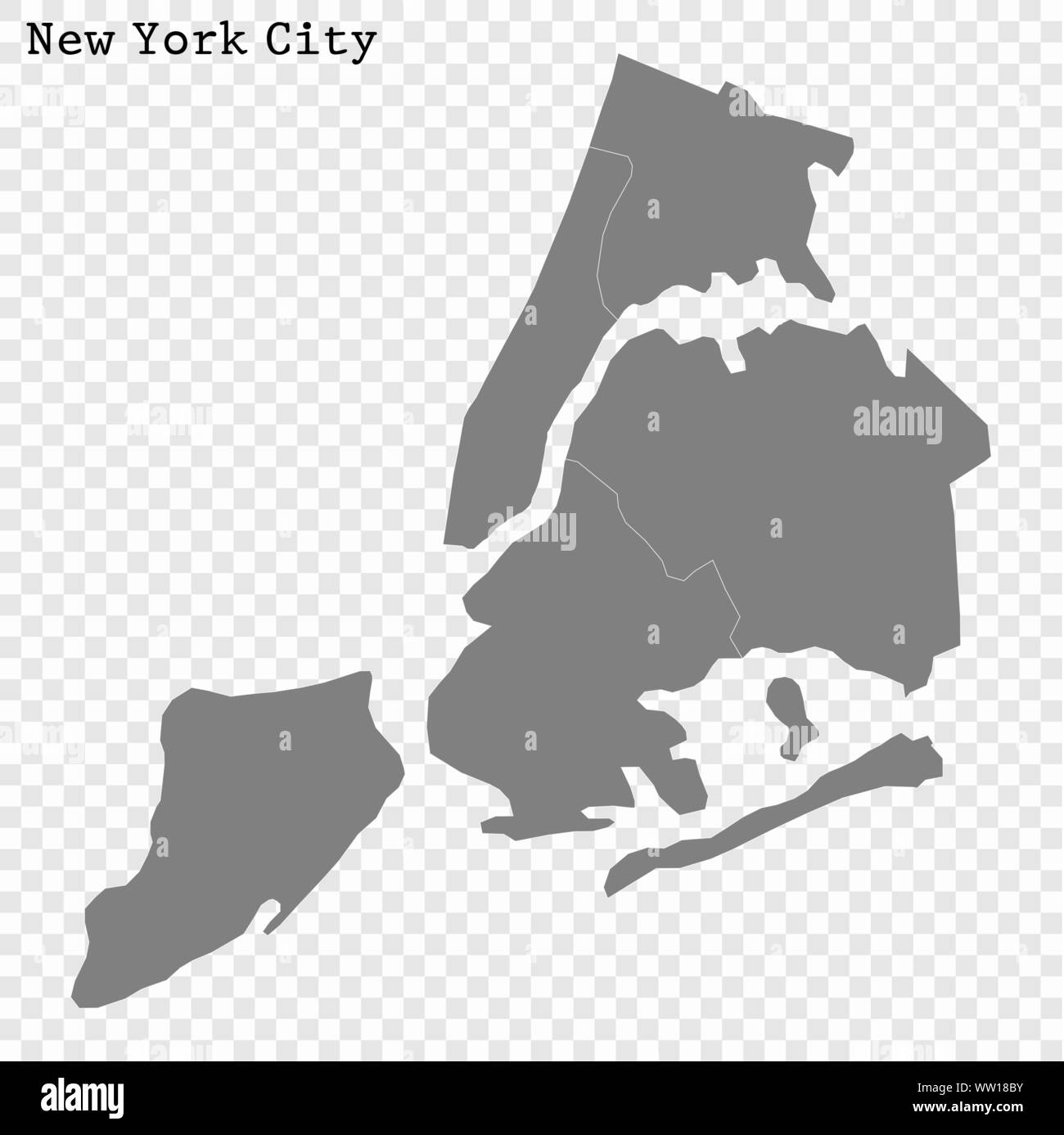 Alta qualità Mappa New York City. illustrazione vettoriale Illustrazione Vettoriale