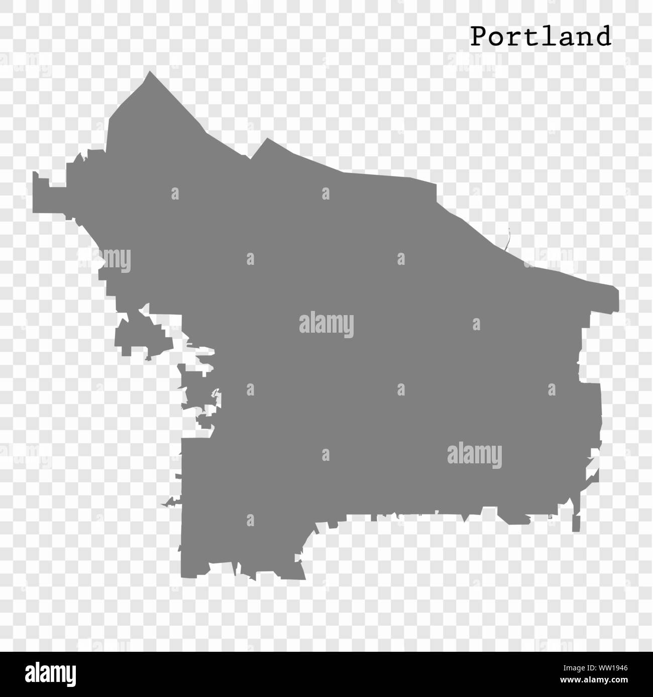 Alta qualità Mappa Portland città. illustrazione vettoriale Illustrazione Vettoriale