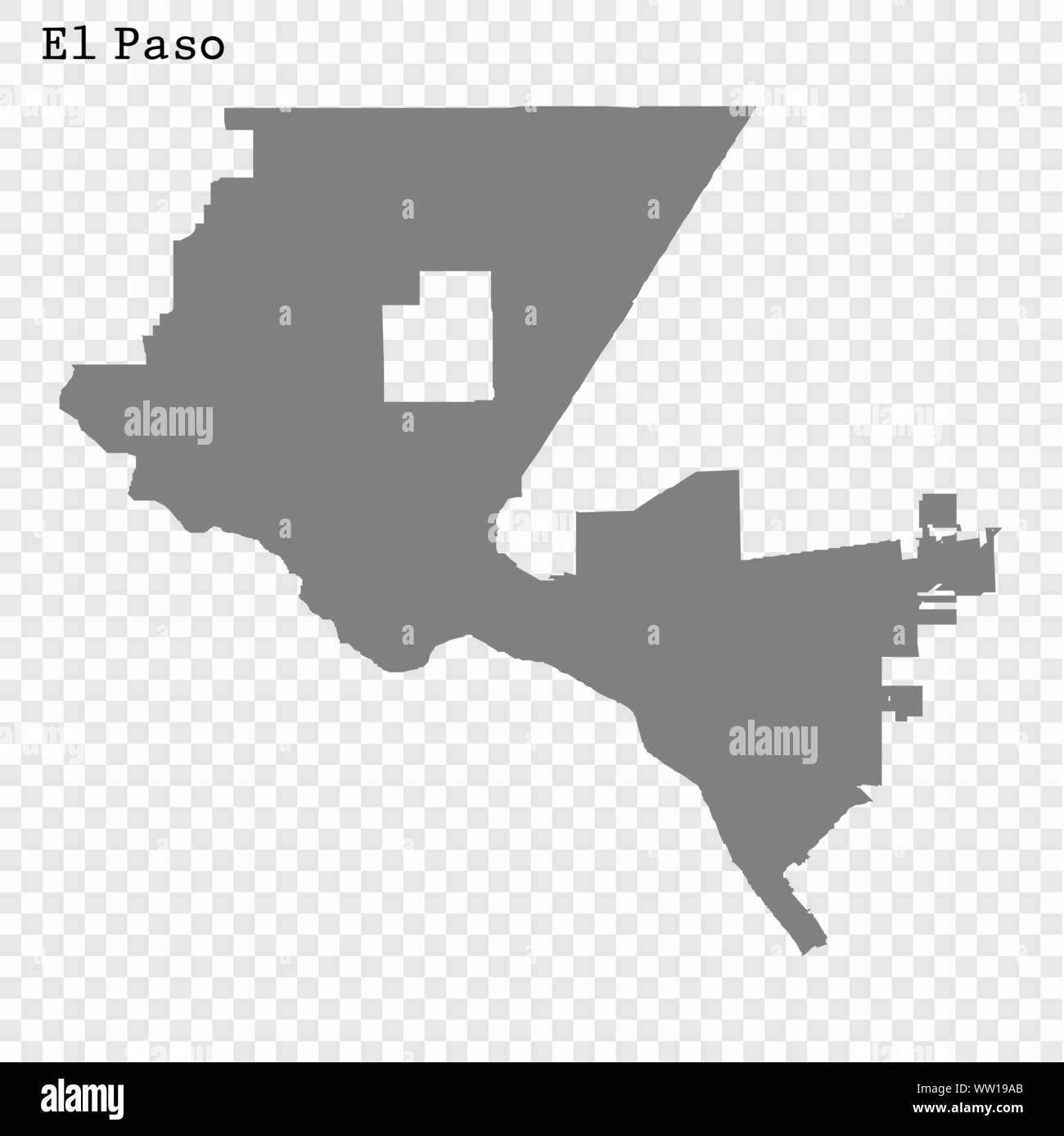 Alta qualità Mappa di El Paso città. illustrazione vettoriale Illustrazione Vettoriale