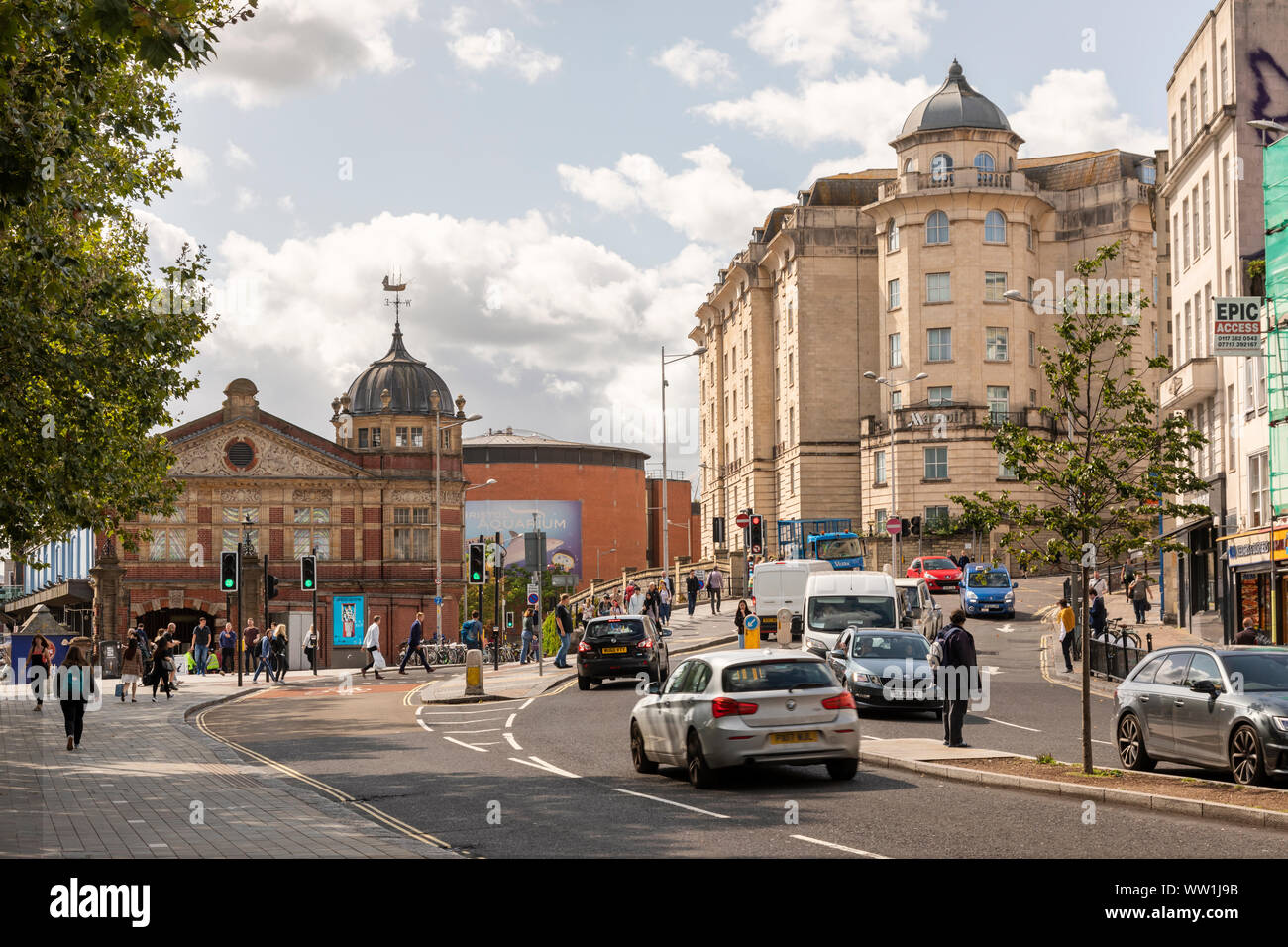 St Augustines Parade, Bristol City Centre, Inghilterra, Regno Unito Foto Stock