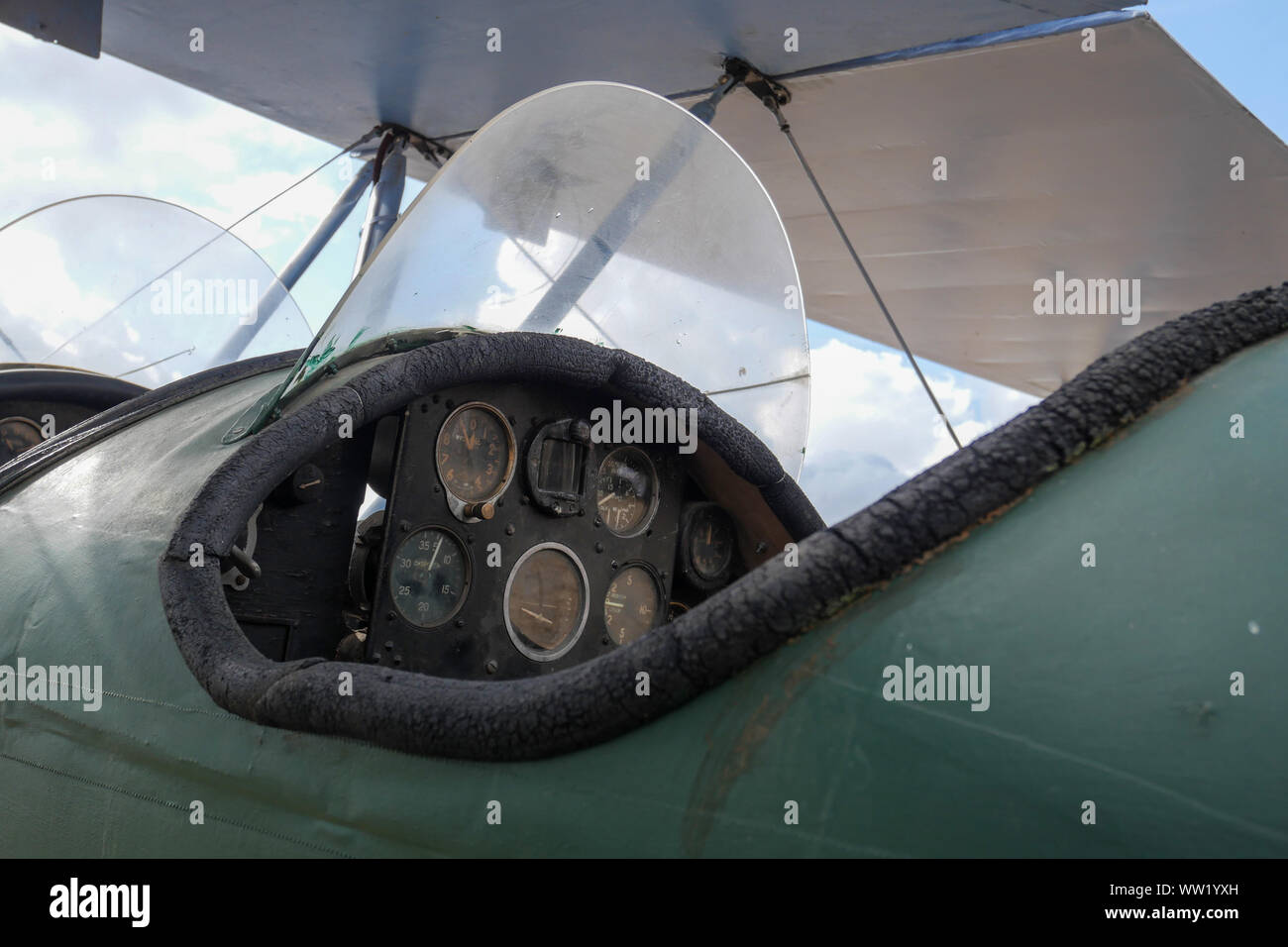 Un cruscotto di un antico piano di yak Foto Stock