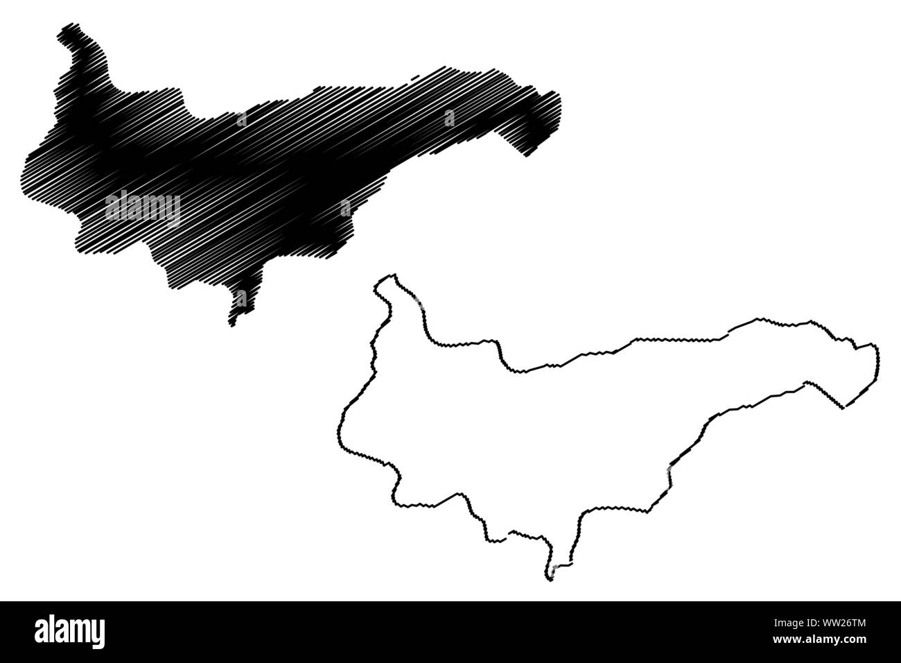 Yoro reparto (Repubblica di Honduras, reparti di Honduras) mappa illustrazione vettoriale, scribble schizzo Yoro mappa Illustrazione Vettoriale