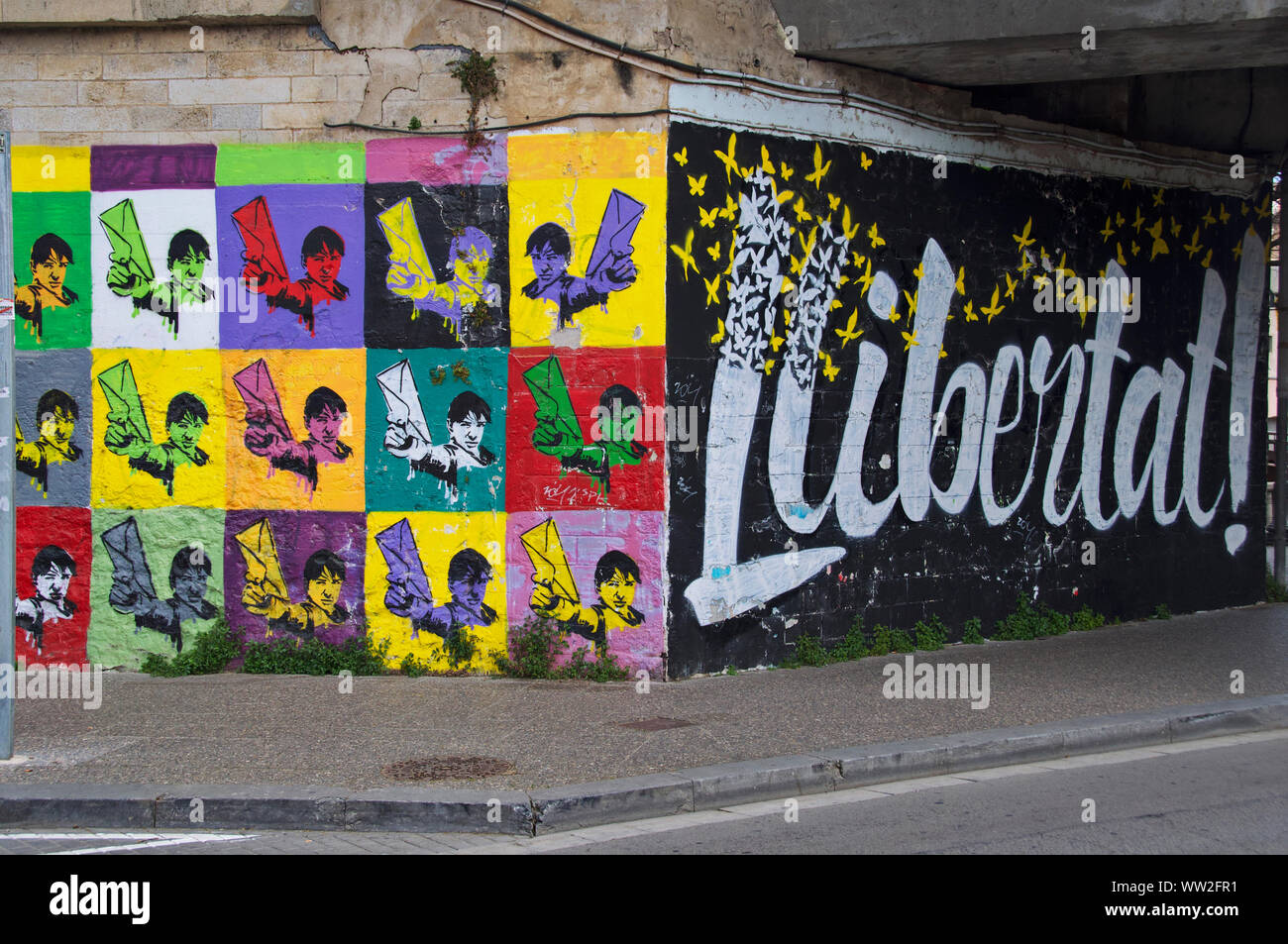 La libertà del mural Girona, Catalunya Spagna Foto Stock