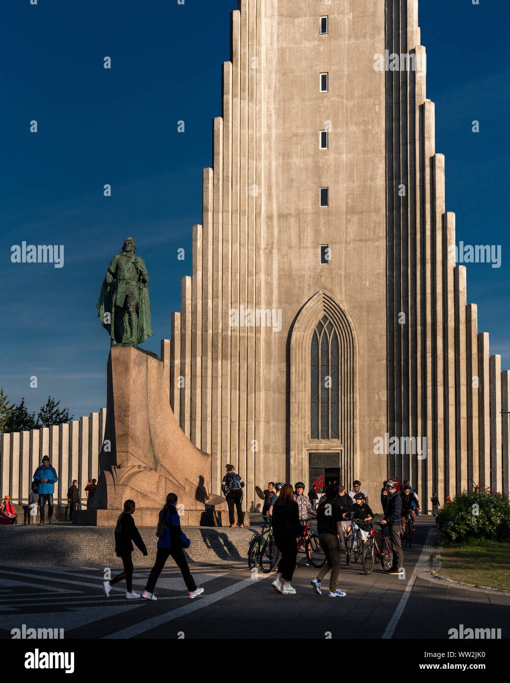Chiesa Hallgrimskirkja, Reykjavik, Islanda Foto Stock