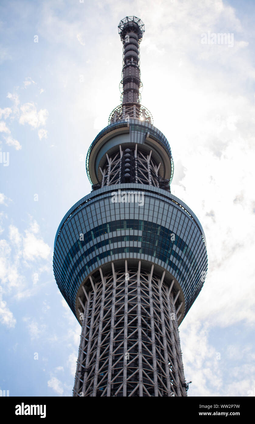 Esterno della Tokyo Sky Tree building Foto Stock