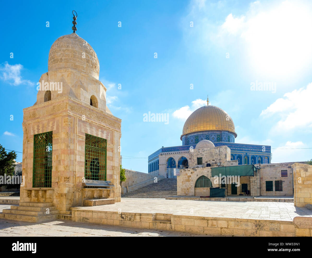 Israele, distretto di Gerusalemme, Gerusalemme. Cupola della roccia sul Monte del Tempio. Foto Stock