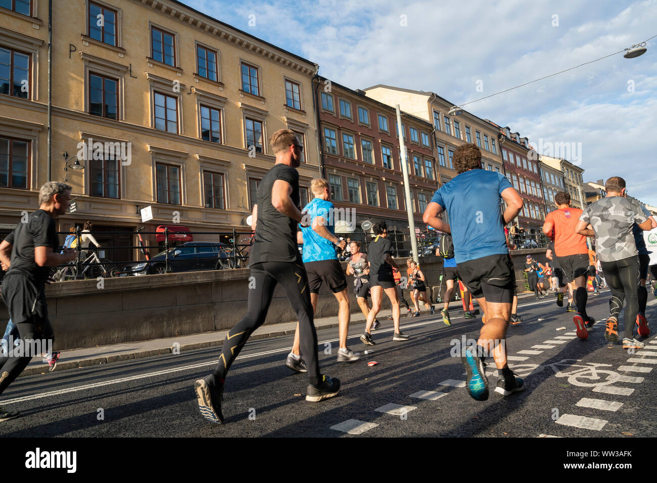 Stoccolma, Svezia. Settembre 2019. i partecipanti a Stoccolma Halvamarathon 2019 tenutasi il 8 settembre Foto Stock