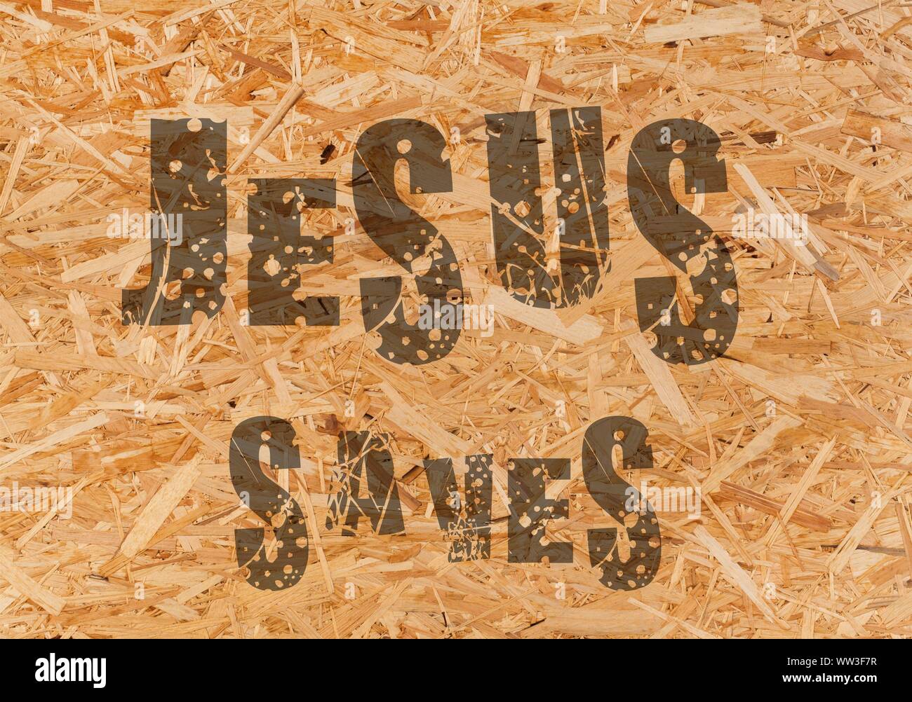 Gesù vive Gesù salva e il pesce icthus il segno per i credenti Foto Stock